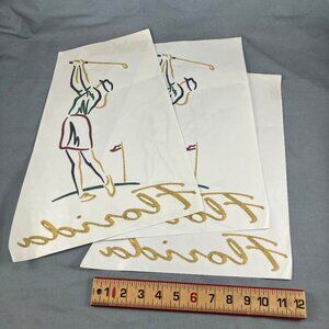 Florida Ladies Golf Silhouette T-Shirt Iron On Transfer 3 Heat Press Vintage 90s